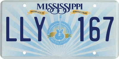 MS license plate LLY167