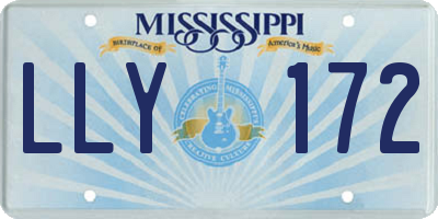 MS license plate LLY172