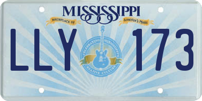 MS license plate LLY173