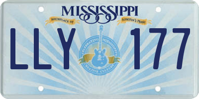 MS license plate LLY177