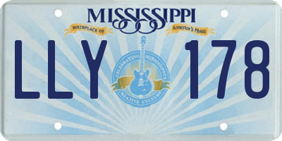 MS license plate LLY178