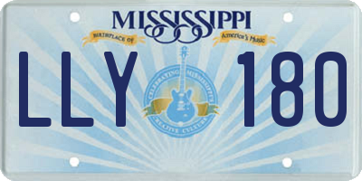 MS license plate LLY180