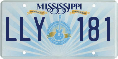 MS license plate LLY181