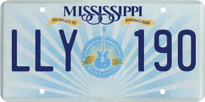 MS license plate LLY190