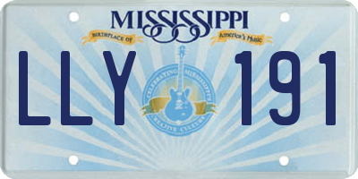 MS license plate LLY191