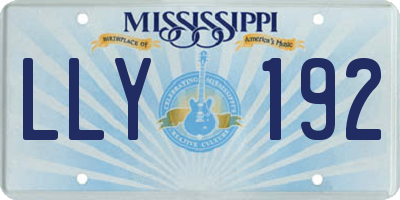 MS license plate LLY192