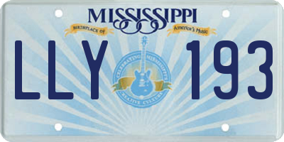 MS license plate LLY193