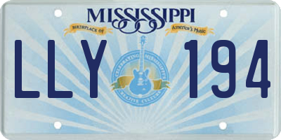 MS license plate LLY194