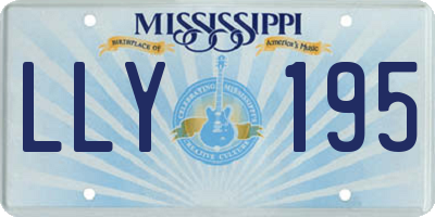 MS license plate LLY195
