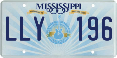 MS license plate LLY196