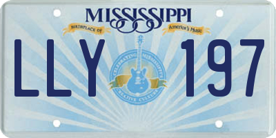 MS license plate LLY197