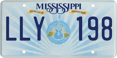 MS license plate LLY198