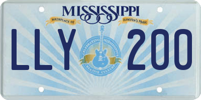 MS license plate LLY200