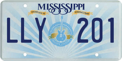 MS license plate LLY201