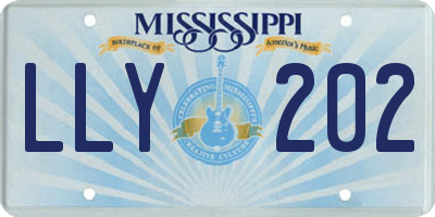 MS license plate LLY202