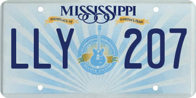 MS license plate LLY207