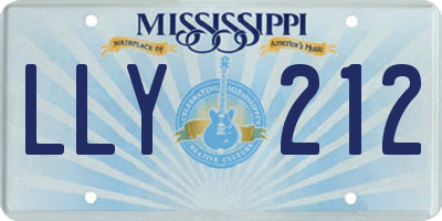 MS license plate LLY212