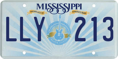 MS license plate LLY213