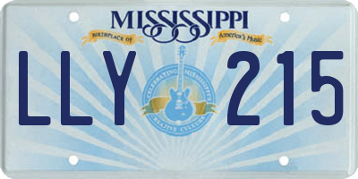MS license plate LLY215