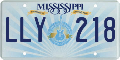 MS license plate LLY218