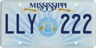 MS license plate LLY222