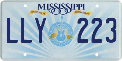 MS license plate LLY223