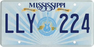 MS license plate LLY224