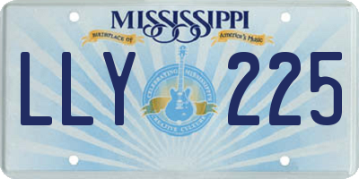 MS license plate LLY225