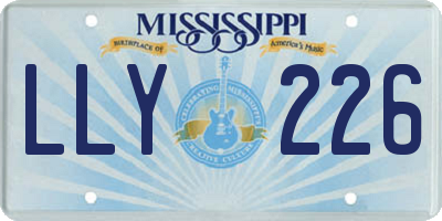 MS license plate LLY226