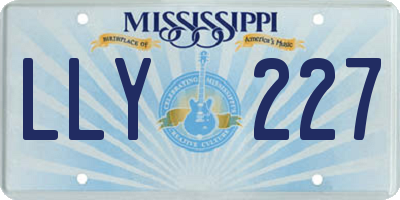 MS license plate LLY227