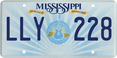 MS license plate LLY228