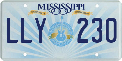 MS license plate LLY230