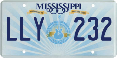 MS license plate LLY232