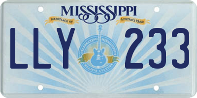 MS license plate LLY233