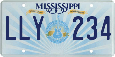 MS license plate LLY234