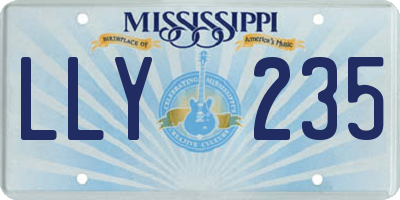 MS license plate LLY235