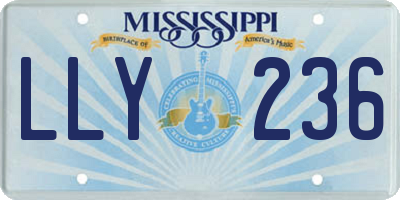 MS license plate LLY236