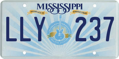 MS license plate LLY237