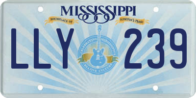 MS license plate LLY239