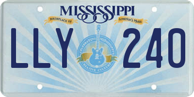 MS license plate LLY240