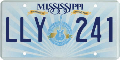 MS license plate LLY241