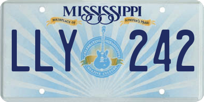 MS license plate LLY242
