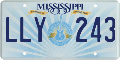 MS license plate LLY243