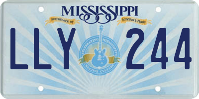 MS license plate LLY244