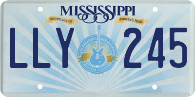 MS license plate LLY245