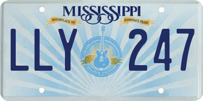 MS license plate LLY247