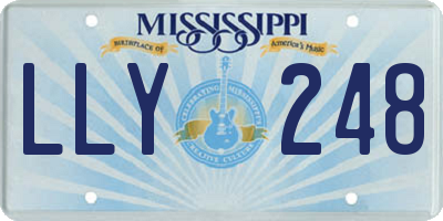 MS license plate LLY248