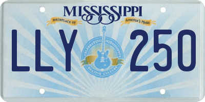 MS license plate LLY250