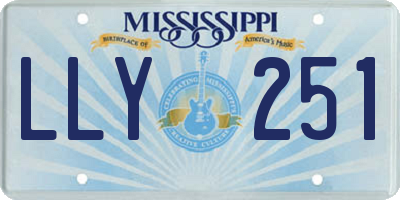 MS license plate LLY251