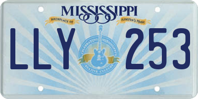MS license plate LLY253